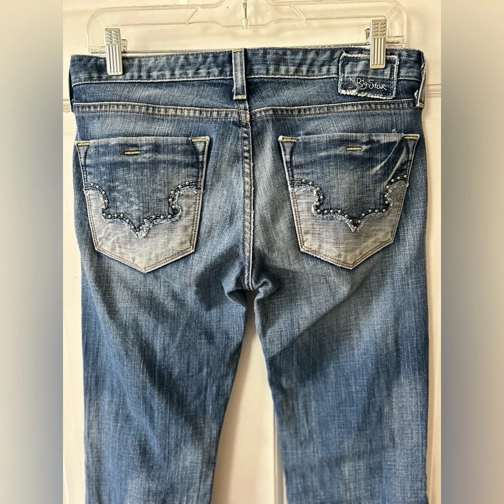 Big Star Low-Rise Boot Flare Women’s Tall Distressed Bootcut Jeans Sz 28 Long